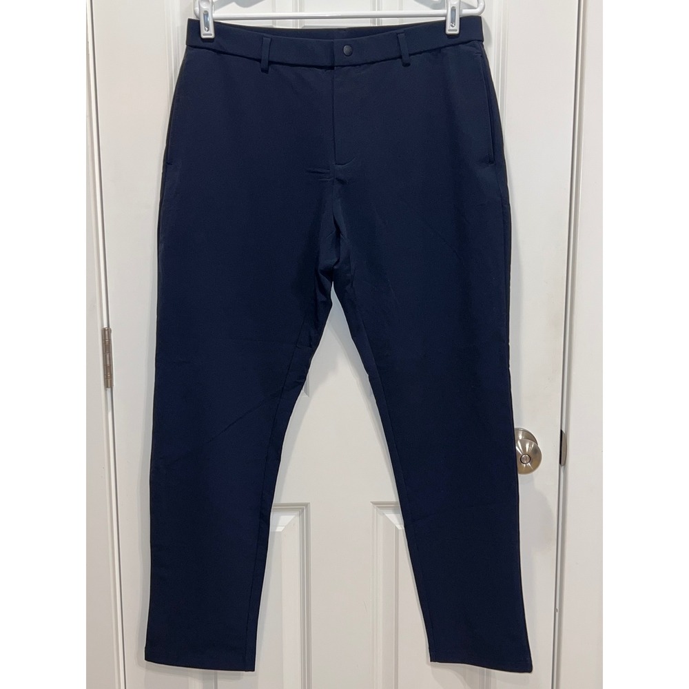 BEARBOTTOM CLOTHING Mens L 30 Navy Nylon Spandex Stretch Dress Pants Chinos
